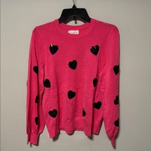 Marled Women’s Heart Sweater Size Large